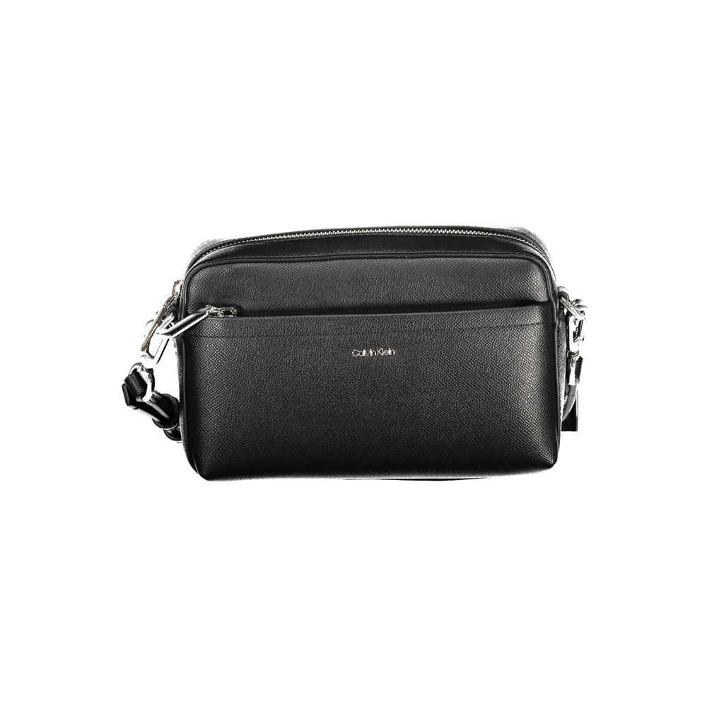 Calvin Klein Black Polyethylene Women Handbag with adjustable strap and external pocket