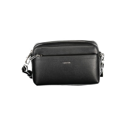 Calvin Klein Black Polyethylene Women Handbag with adjustable strap and external pocket