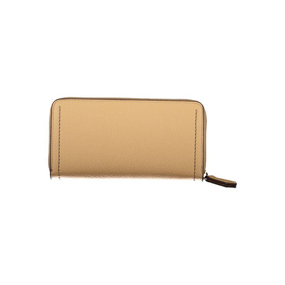 Mario Valentino Beige Polyethylene Women Wallet with spacious compartments and iconic logo