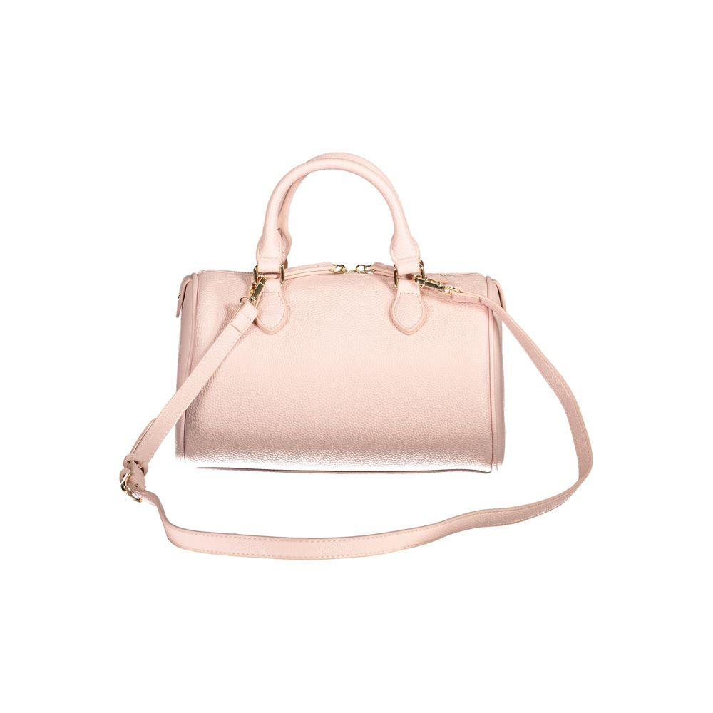 Mario Valentino Pink Polyethylene Women Handbag with adjustable shoulder strap and dual handles for versatile fashion