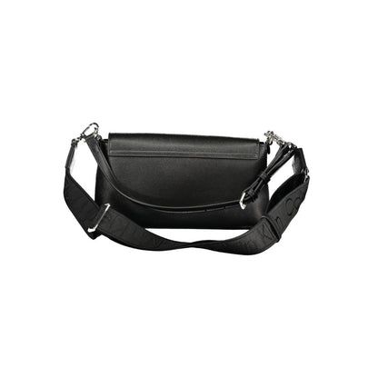 Calvin Klein Black Polyethylene Women Handbag with shoulder and adjustable straps, perfect for daytime or evening elegance.