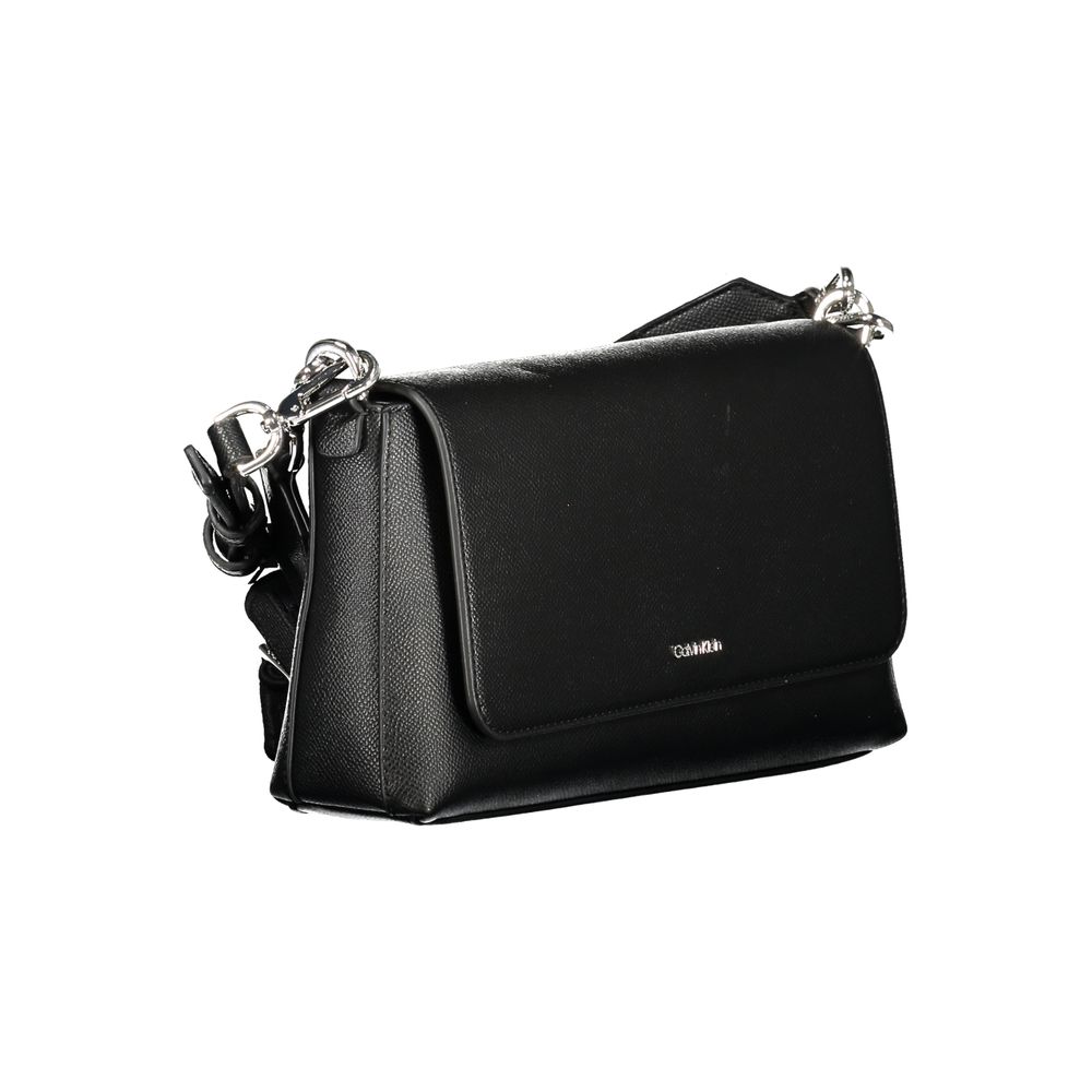Calvin Klein Black Polyethylene Women Handbag with adjustable strap, chic design, ideal for day to night transition.
