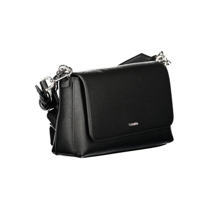 Calvin Klein Black Polyethylene Women Handbag with adjustable strap, chic design, ideal for day to night transition.