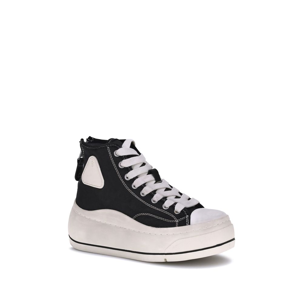 R13 Black Polyethylene High Top Sneakers