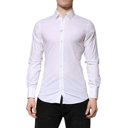 Dolce & Gabbana White GOLD Long Sleeves Dress Formal Shirt