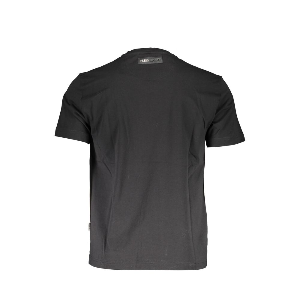 Back view of Plein Sport Black Cotton Men T-Shirt showcasing logo and design details.