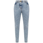 Balmain Blue Cotton Women's High-Waisted Jean