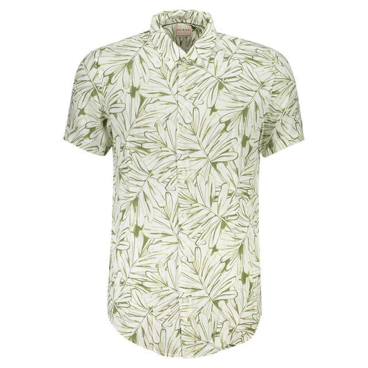 Guess Jeans White Viscose Men Shirt GU-38293-M