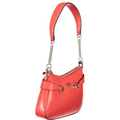 Guess Jeans Red Polyethylene Women Handbag with removable shoulder strap and bold design