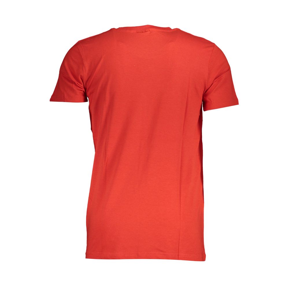 Back view of Norway 1963 Red Cotton Men T-Shirt showcasing bold hue and premium cotton fabric.