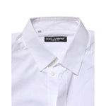 Dolce & Gabbana White Cotton Long Sleeves Dress Formal Shirt