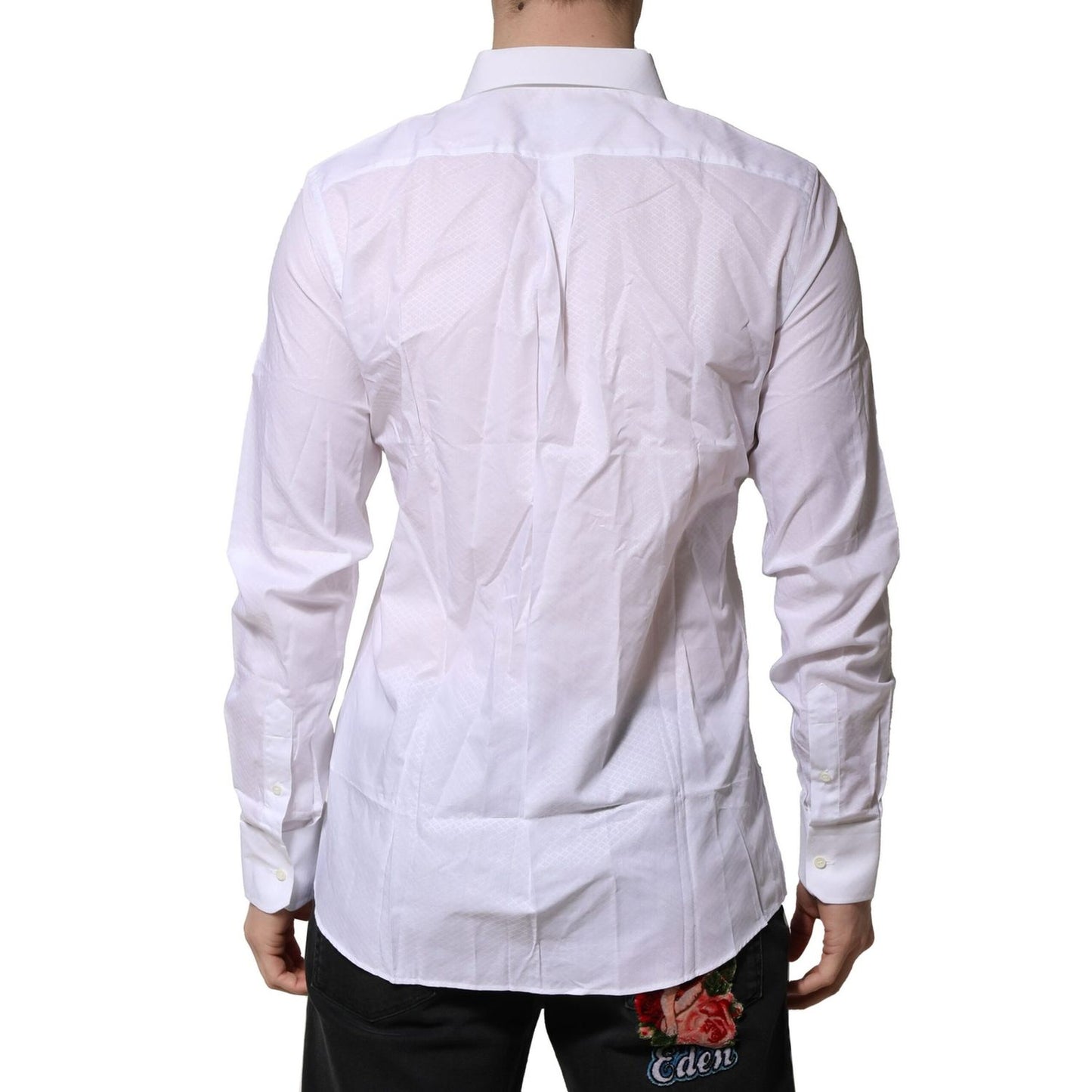 Dolce & Gabbana White MARTINI Long Sleeve Dress Formal Shirt