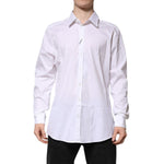 Dolce & Gabbana White GOLD Long Sleeve Dress Men Formal Shirt TSH906882-43