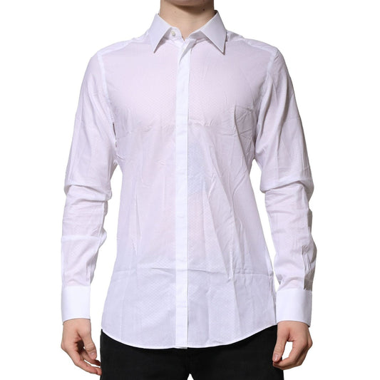 Dolce & Gabbana White MARTINI Cotton Men Dress Formal Shirt TSH906892-40