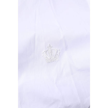 Dolce & Gabbana White Cotton Long Sleeves GOLD Formal Shirt