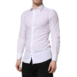 Dolce & Gabbana White GOLD Cotton Long Sleeve Men Formal Shirt TSH906908-38