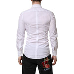 Dolce & Gabbana White GOLD Cotton Long Sleeve Men Formal Shirt TSH906908-38