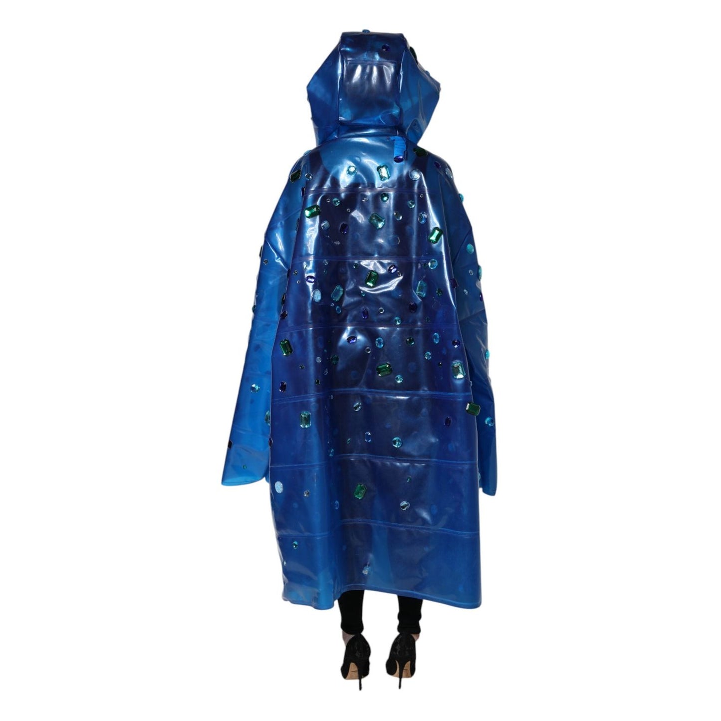 Dolce & Gabbana Blue Crystal Hooded Raincoat Jacket JKT4087-46