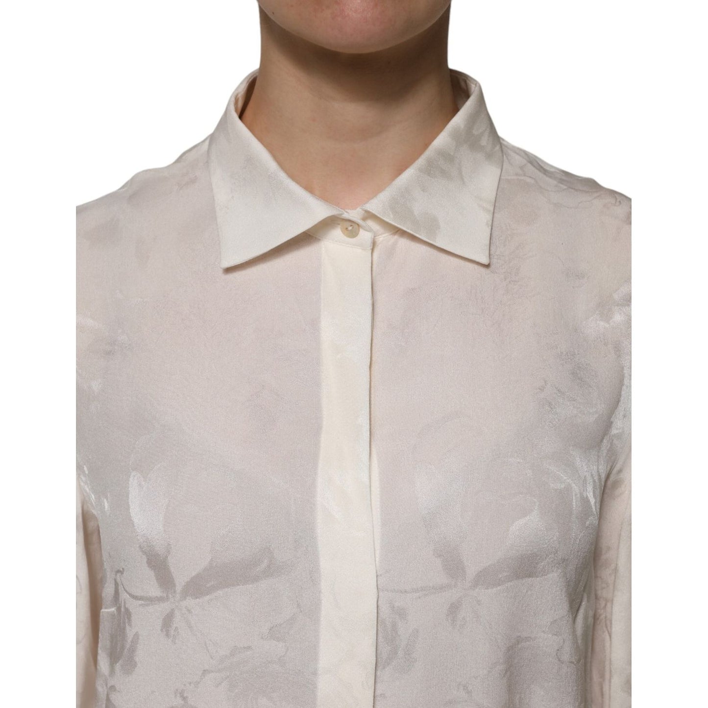 Dolce & Gabbana White Button Down Long Sleeves Blouse Top TSH906732-44