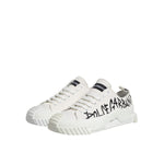 Dolce & Gabbana White Cotton NS1 Low Top Sneakers Shoes MV7259-43