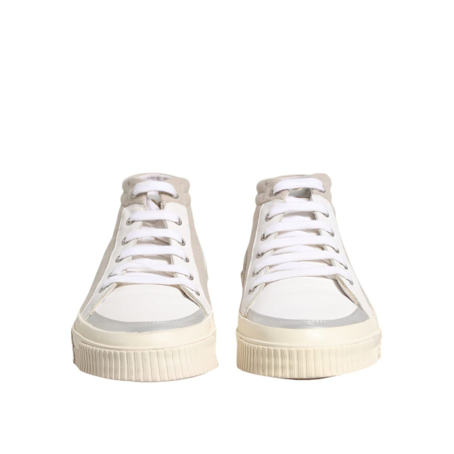 HIDE & JACK White Beige Lace Up Mid Top Casual Sneakers Shoes MV7275-43