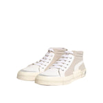 HIDE & JACK White Beige Lace Up Mid Top Casual Sneakers Shoes MV7275-43