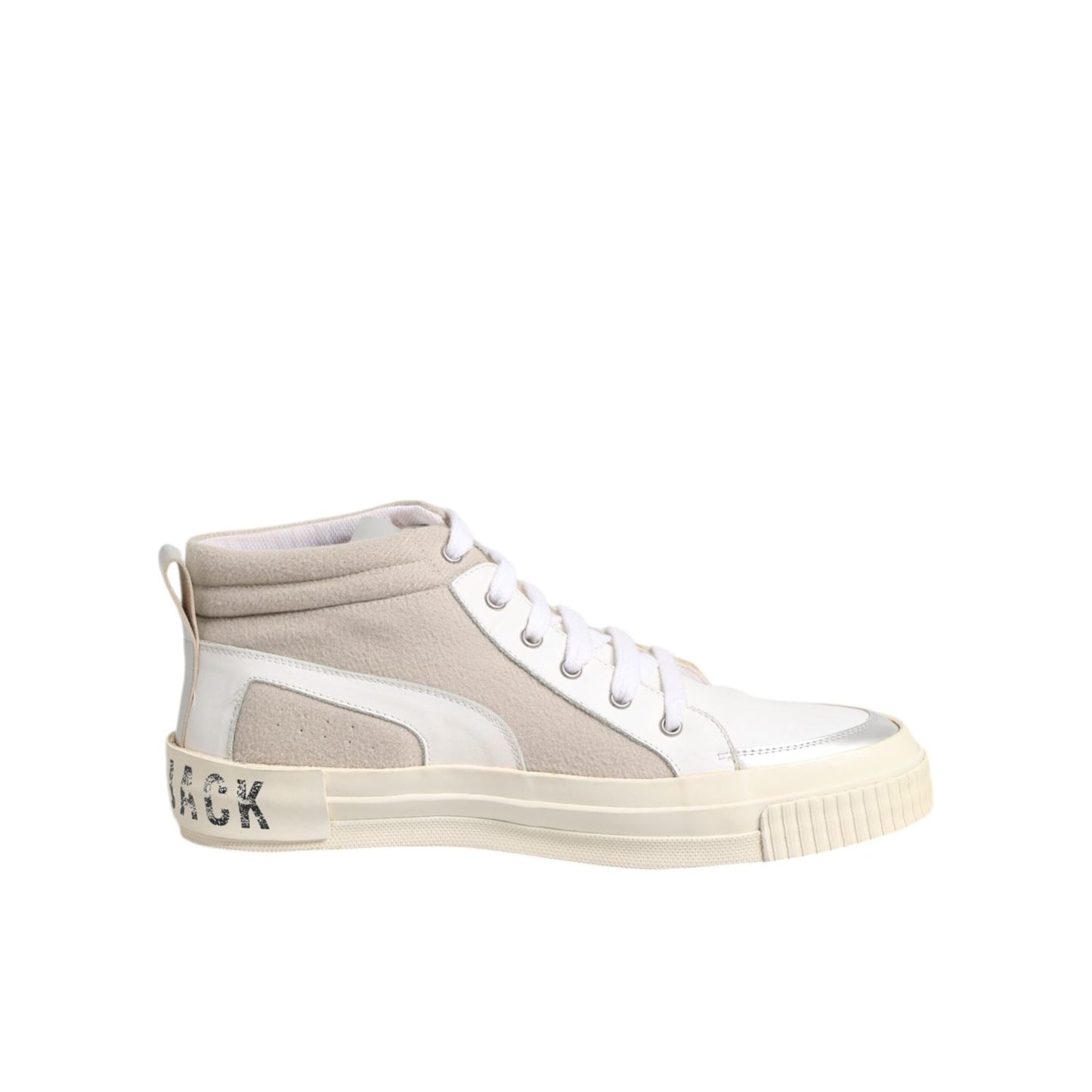 HIDE & JACK White Beige Lace Up Mid Top Casual Sneakers Shoes MV7275-43