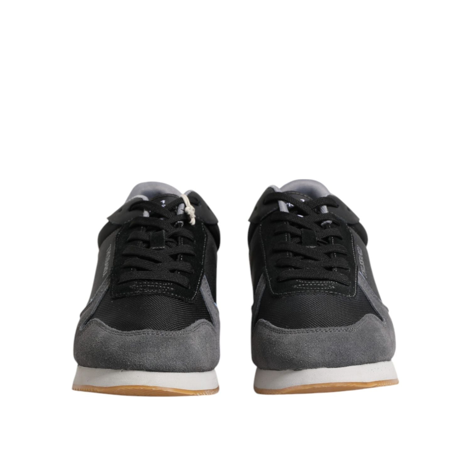 Trussardi Black Gray Lace Up Low Top Casual Sneakers Shoes