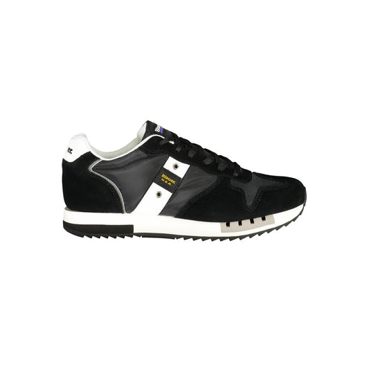 Blauer Black Polyester Men Sneaker with sleek design and contrast detailing for urban chic look