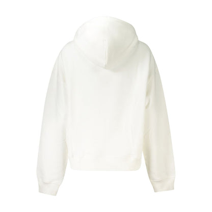 Tommy Hilfiger White Cotton Women Sweater, back view of hooded design highlighting sustainable fabric.