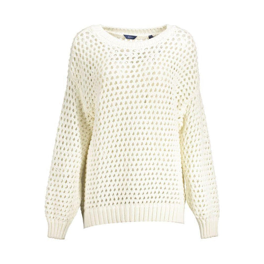 Gant White Cotton Women Sweater GA-14738-L