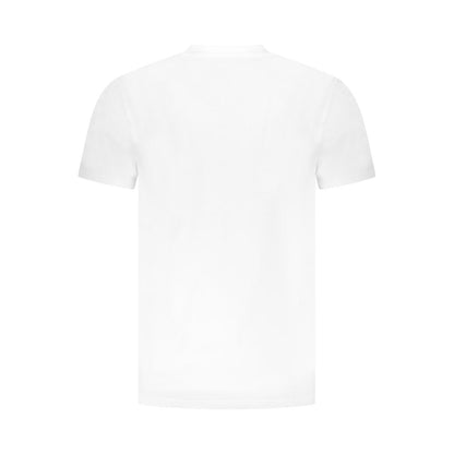 Alt Tag: Cavalli Class White Cotton Men T-Shirt - back view showcasing soft cotton fabric in white.