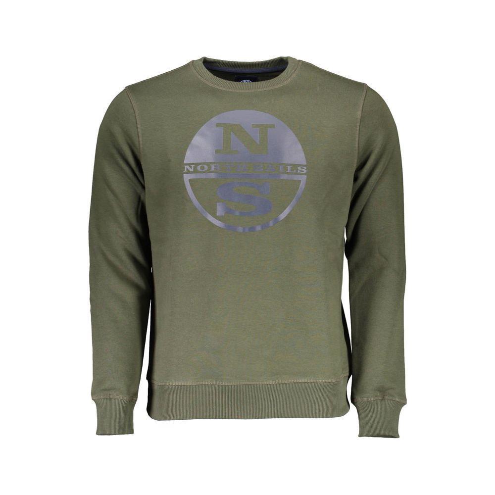 North Sails Green Cotton Men Sweater NO-36949-L
