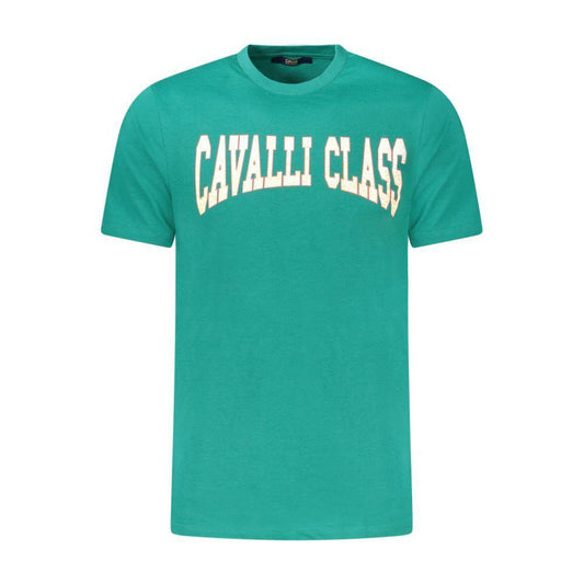 Cavalli Class Green Cotton T-Shirt CA-38696-M