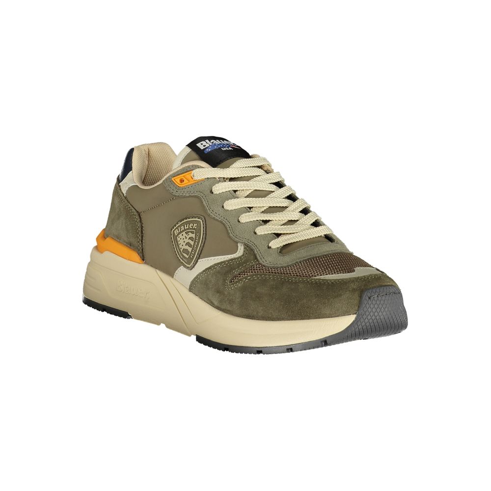 Blauer Green Polyester Men Sneaker with bold design and iconic logo
