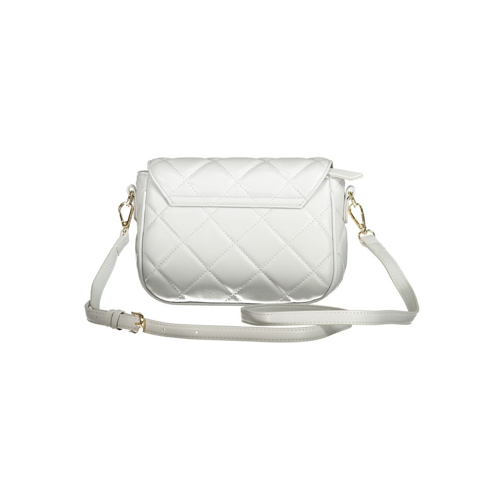 Mario Valentino Gray Polyethylene Women Handbag with adjustable strap and quilted design
