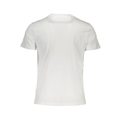 La Martina White Cotton Men T-Shirt back view showcasing short sleeves and crew neck design.