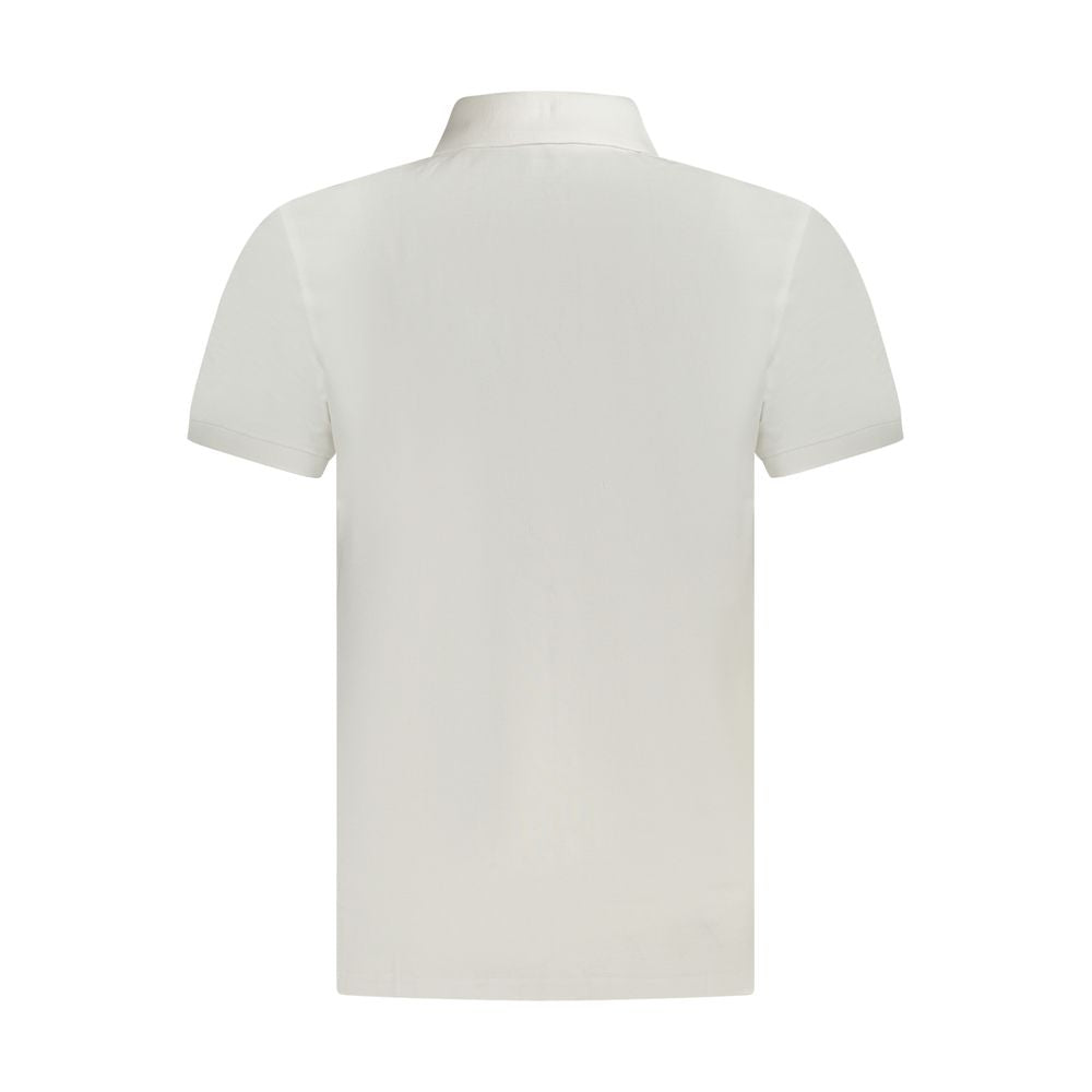 Timberland White Cotton Men Polo Shirt back view showcasing a classic, sustainable design made from 100% breathable cotton.
