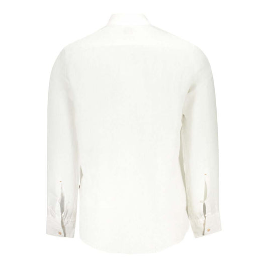 Hugo Boss White Linen Men Shirt BO-38291-M