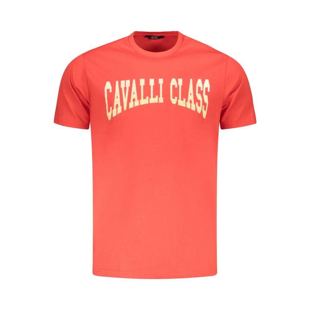 Cavalli Class Red Cotton Men T-Shirt