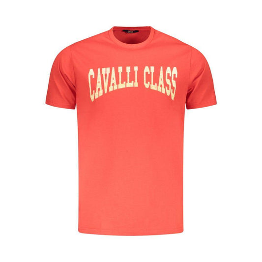 Cavalli Class Red Cotton Men T-Shirt