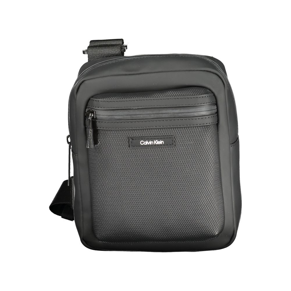 Calvin Klein Black Polyester Men Shoulder Bag with adjustable strap and pockets for modern style and functionality