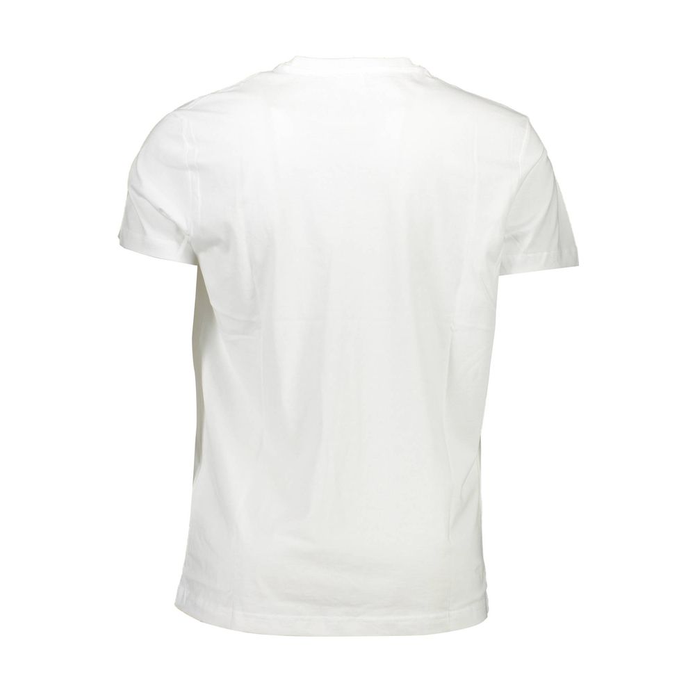 Back view of Diesel White Cotton Men T-Shirt showcasing its simple and sleek design in premium cotton.