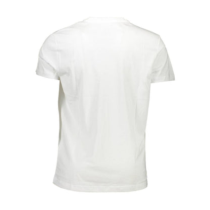 Back view of Diesel White Cotton Men T-Shirt showcasing its simple and sleek design in premium cotton.