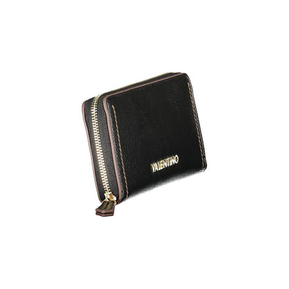 Mario Valentino Black Polyethylene Women Wallet with zip closure and contrasting details