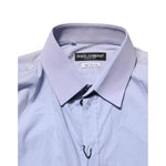 Dolce & Gabbana Blue Cotton SICILIA Long Sleeves Dress Shirt TSH906772-37