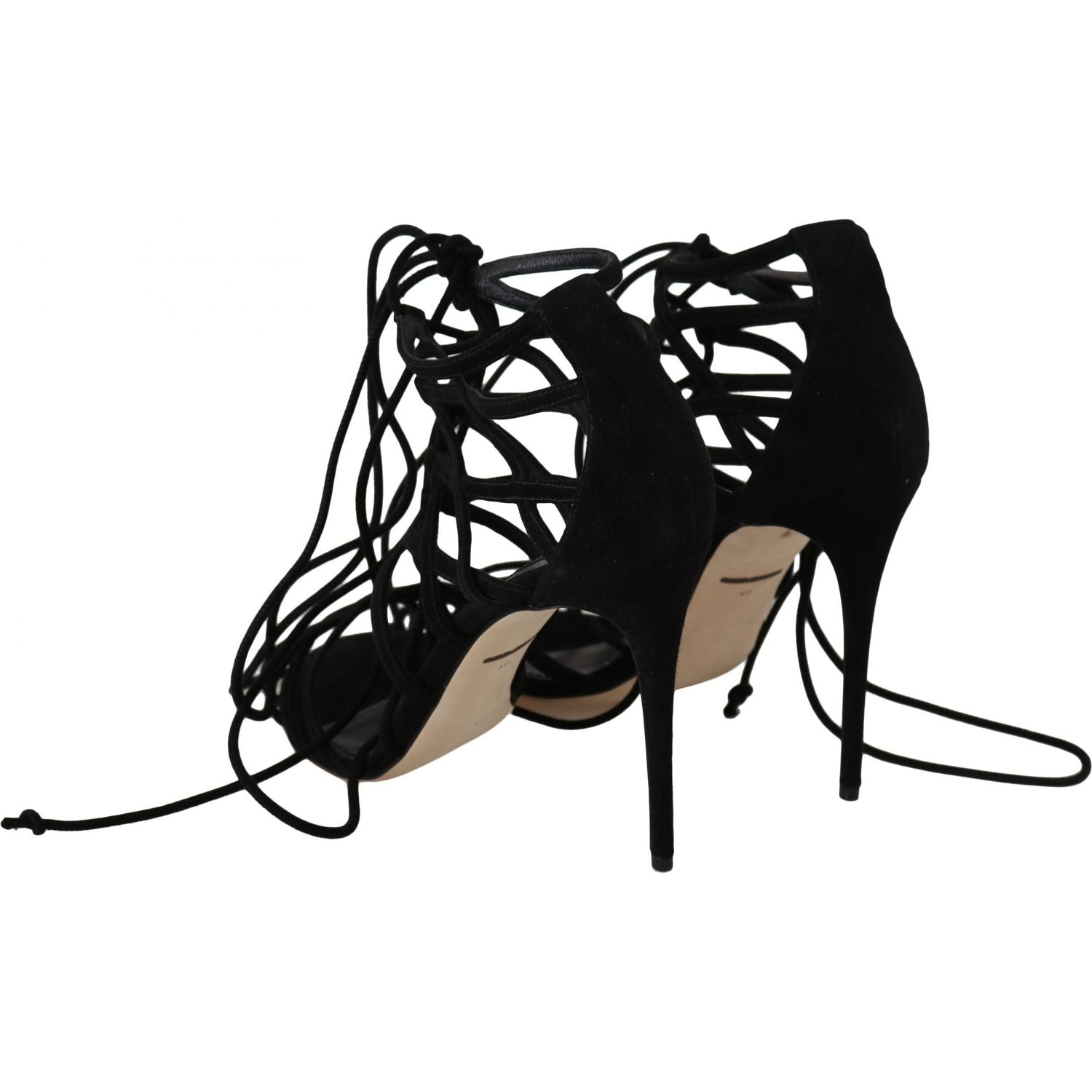 حذاء ستيليتو أنيق من جلد الغزال باللون الأسود من دولتشي آند غابانا