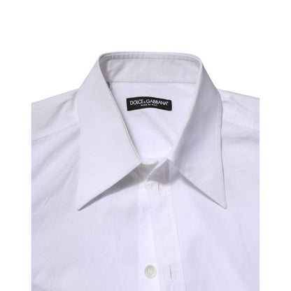 Dolce & Gabbana White Cotton Long Sleeves Dress Shirt