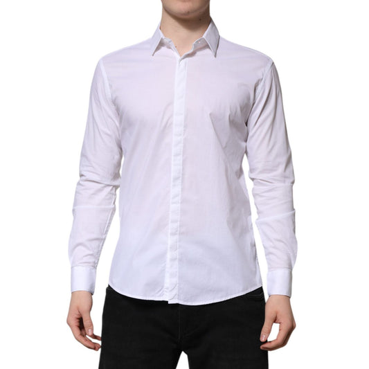 Daniele Alessandrini White Long Sleeves Dress Shirt TSH906940-40