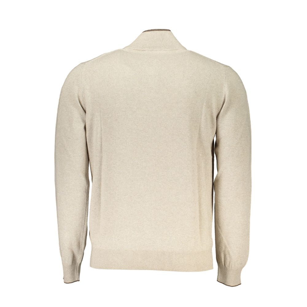 Harmont & Blaine Beige Half-Zip Sweater with Embroidery Detail HA-23567-XXL